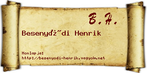 Besenyődi Henrik névjegykártya